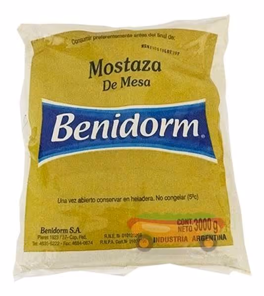 Mostaza Benidorm 3kg x caja 4 unidades