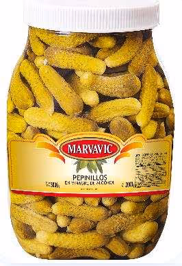 Pepinillos en Vinagrende alcohol Marvavic 3kg x unidad